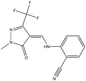 2-({[1-methyl-5-oxo-3-(trifluoromethyl)-1,5-dihydro-4H-pyrazol-4-yliden]methyl}amino)benzenecarbonitrile Struktur