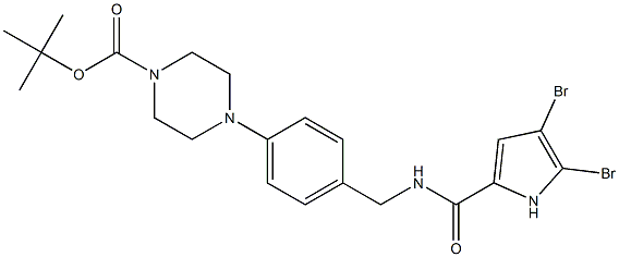 tert-butyl 4-[4-({[(4,5-dibromo-1H-pyrrol-2-yl)carbonyl]amino}methyl)phenyl]tetrahydro-1(2H)-pyrazinecarboxylate Struktur