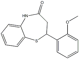 2-(2-methoxyphenyl)-2,3,4,5-tetrahydro-1,5-benzothiazepin-4-one Struktur