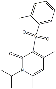 1-isopropyl-4,6-dimethyl-3-[(2-methylphenyl)sulfonyl]-2(1H)-pyridinone Struktur