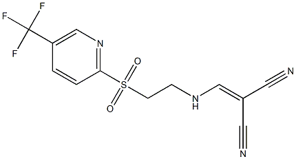 2-{[(2-{[5-(trifluoromethyl)-2-pyridyl]sulfonyl}ethyl)amino]methylidene}malononitrile Struktur