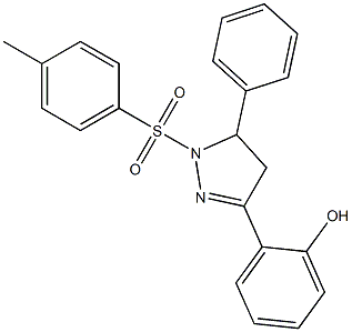 2-{1-[(4-methylphenyl)sulfonyl]-5-phenyl-4,5-dihydro-1H-pyrazol-3-yl}phenol Struktur