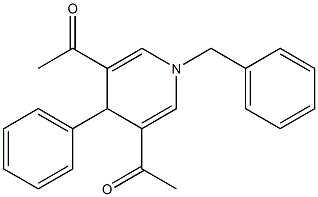 1-(5-acetyl-1-benzyl-4-phenyl-1,4-dihydropyridin-3-yl)ethan-1-one Struktur