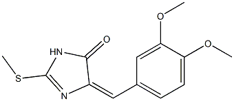 4-(3,4-dimethoxybenzylidene)-2-(methylthio)-4,5-dihydro-1H-imidazol-5-one Struktur