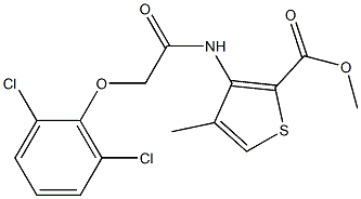 methyl 3-{[2-(2,6-dichlorophenoxy)acetyl]amino}-4-methyl-2-thiophenecarboxylate Struktur