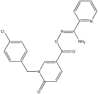 N'-({[1-(4-chlorobenzyl)-6-oxo-1,6-dihydro-3-pyridinyl]carbonyl}oxy)-2-pyridinecarboximidamide Struktur