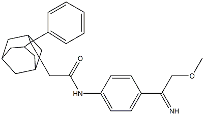 N-[4-(methoxyethanimidoyl)phenyl]-2-(2-phenyl-2-adamantyl)acetamide Struktur