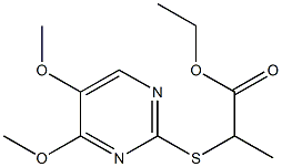 ethyl 2-[(4,5-dimethoxy-2-pyrimidinyl)sulfanyl]propanoate Struktur