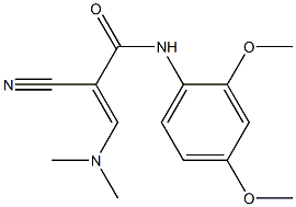 N1-(2,4-dimethoxyphenyl)-2-cyano-3-(dimethylamino)acrylamide Struktur