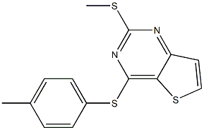 methyl 4-[(4-methylphenyl)sulfanyl]thieno[3,2-d]pyrimidin-2-yl sulfide Struktur