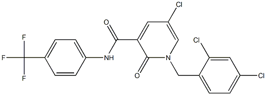 5-chloro-1-(2,4-dichlorobenzyl)-2-oxo-N-[4-(trifluoromethyl)phenyl]-1,2-dihydro-3-pyridinecarboxamide Struktur