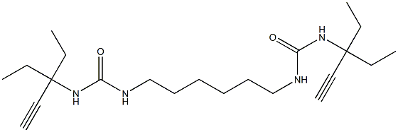 N-(1,1-diethylprop-2-ynyl)-N'-[6-({[(1,1-diethylprop-2-ynyl)amino]carbonyl}amino)hexyl]urea Struktur