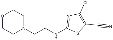 4-chloro-2-[(2-morpholinoethyl)amino]-1,3-thiazole-5-carbonitrile Struktur