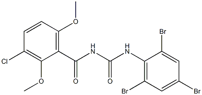 N-(3-chloro-2,6-dimethoxybenzoyl)-N'-(2,4,6-tribromophenyl)urea Struktur