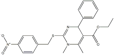 ethyl 1,6-dimethyl-2-[(4-nitrobenzyl)thio]-4-phenyl-1,4-dihydropyrimidine-5 -carboxylate Struktur