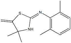 N1-(4,4-dimethyl-5-methylidene-1,3-thiazolan-2-yliden)-2,6-dimethylaniline Struktur