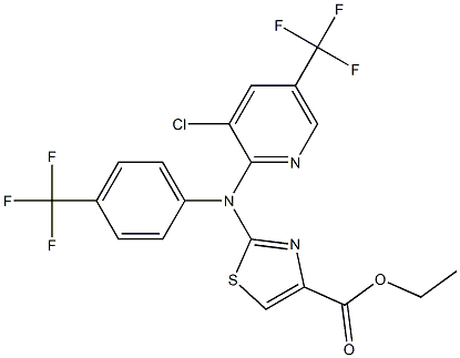 ethyl 2-[[3-chloro-5-(trifluoromethyl)-2-pyridinyl]-4-(trifluoromethyl)anilino]-1,3-thiazole-4-carboxylate Struktur