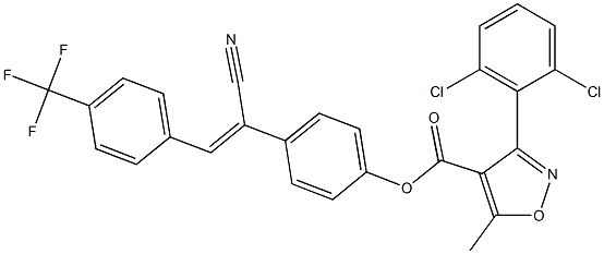 4-{1-cyano-2-[4-(trifluoromethyl)phenyl]vinyl}phenyl 3-(2,6-dichlorophenyl)-5-methylisoxazole-4-carboxylate Struktur