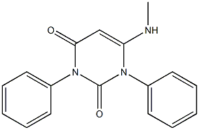 6-(methylamino)-1,3-diphenyl-1,2,3,4-tetrahydropyrimidine-2,4-dione Struktur