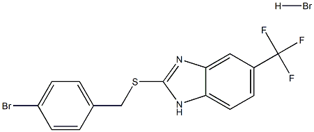 2-[(4-bromobenzyl)thio]-5-(trifluoromethyl)-1H-benzo[d]imidazole hydrobromide Struktur