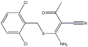 2-acetyl-3-amino-3-[(2,6-dichlorobenzyl)thio]acrylonitrile Struktur