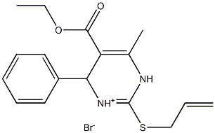 2-(allylthio)-5-(ethoxycarbonyl)-6-methyl-4-phenyl-1,4-dihydropyrimidin-3-i um bromide Struktur