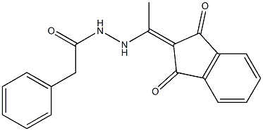 N'-[1-(1,3-dioxo-1,3-dihydro-2H-inden-2-yliden)ethyl]-2-phenylacetohydrazide Struktur