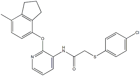 N1-{2-[(7-methyl-2,3-dihydro-1H-inden-4-yl)oxy]-3-pyridyl}-2-[(4-chlorophenyl)thio]acetamide Struktur