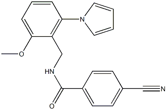 4-cyano-N-[2-methoxy-6-(1H-pyrrol-1-yl)benzyl]benzenecarboxamide Struktur