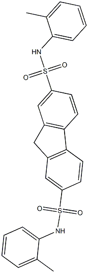 N2,N7-di(2-methylphenyl)-9H-2,7-fluorenedisulfonamide Struktur