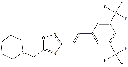 3-[3,5-di(trifluoromethyl)styryl]-5-(piperidinomethyl)-1,2,4-oxadiazole Struktur