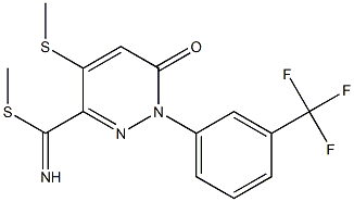 methyl 4-(methylsulfanyl)-6-oxo-1-[3-(trifluoromethyl)phenyl]-1,6-dihydro-3-pyridazinecarbimidothioate Struktur