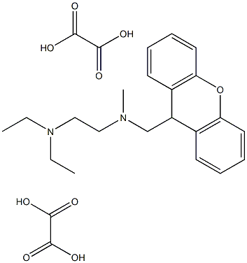 N1,N1-diethyl-N2-methyl-N2-(9H-xanthen-9-ylmethyl)ethane-1,2-diamine dioxalate Struktur