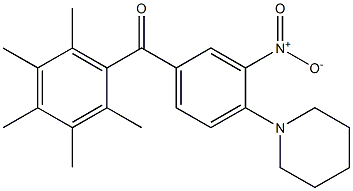 (3-nitro-4-piperidinophenyl)(2,3,4,5,6-pentamethylphenyl)methanone Struktur