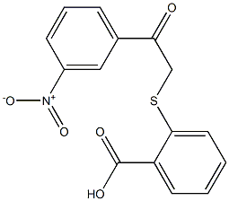 2-{[2-(3-nitrophenyl)-2-oxoethyl]thio}benzoic acid Struktur