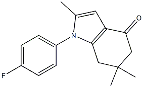 1-(4-fluorophenyl)-2,6,6-trimethyl-1,5,6,7-tetrahydro-4H-indol-4-one Struktur