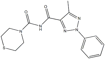 N4-(1,4-thiazinan-4-ylcarbonyl)-5-methyl-2-phenyl-2H-1,2,3-triazole-4-carboxamide Struktur