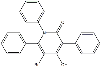 5-bromo-4-hydroxy-1,3,6-triphenyl-1,2-dihydropyridin-2-one Struktur