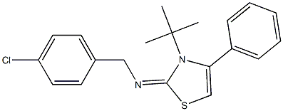 N-[3-(tert-butyl)-4-phenyl-1,3-thiazol-2(3H)-yliden](4-chlorophenyl)methanamine Struktur