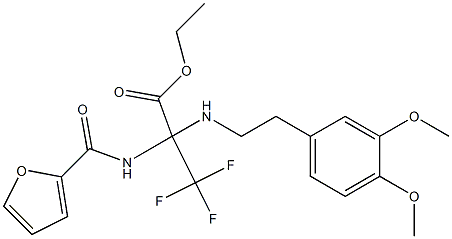 ethyl 2-[(3,4-dimethoxyphenethyl)amino]-3,3,3-trifluoro-2-[(2-furylcarbonyl)amino]propanoate Struktur