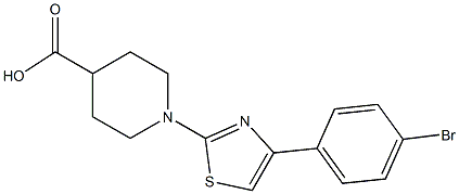 1-[4-(4-bromophenyl)-1,3-thiazol-2-yl]-4-piperidinecarboxylic acid Struktur