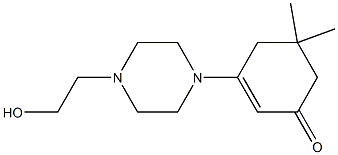 3-[4-(2-hydroxyethyl)piperazino]-5,5-dimethyl-2-cyclohexen-1-one Struktur