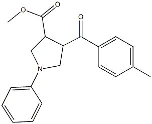 methyl 4-(4-methylbenzoyl)-1-phenyl-3-pyrrolidinecarboxylate Struktur