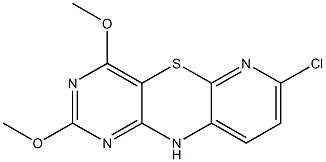 7-chloro-2,4-dimethoxy-10H-pyrido[2,3-b]pyrimido[4,5-e][1,4]thiazine Struktur