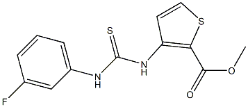 methyl 3-{[(3-fluoroanilino)carbothioyl]amino}thiophene-2-carboxylate Struktur