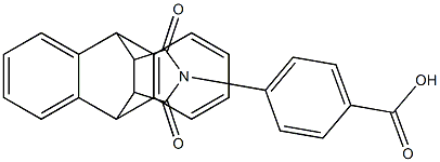 4-[16,18-dioxo-17-azapentacyclo[6.6.5.0~2,7~.0~9,14~.0~15,19~]nonadeca-2,4,6,9(14),10,12-hexaen-17-yl]benzenecarboxylic acid Struktur