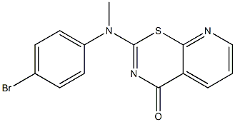 2-[4-bromo(methyl)anilino]-4H-pyrido[3,2-e][1,3]thiazin-4-one Struktur