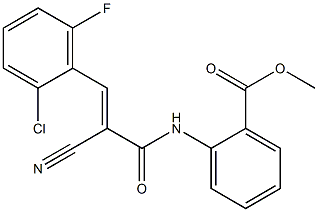 methyl 2-{[3-(2-chloro-6-fluorophenyl)-2-cyanoacryloyl]amino}benzoate Struktur