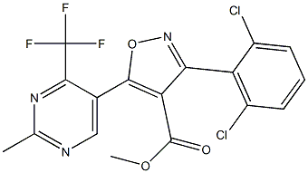 methyl 3-(2,6-dichlorophenyl)-5-[2-methyl-4-(trifluoromethyl)-5-pyrimidinyl]-4-isoxazolecarboxylate Struktur