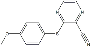 3-[(4-methoxyphenyl)sulfanyl]-2-pyrazinecarbonitrile Struktur